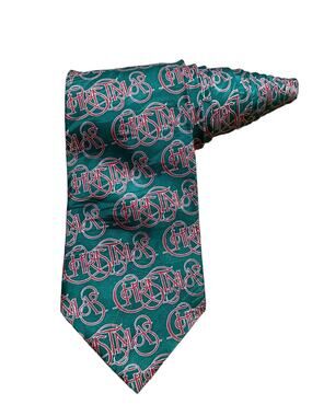 Keith Daniels Christmas Cursive Holiday Vintage Novelty Necktie 100% Silk